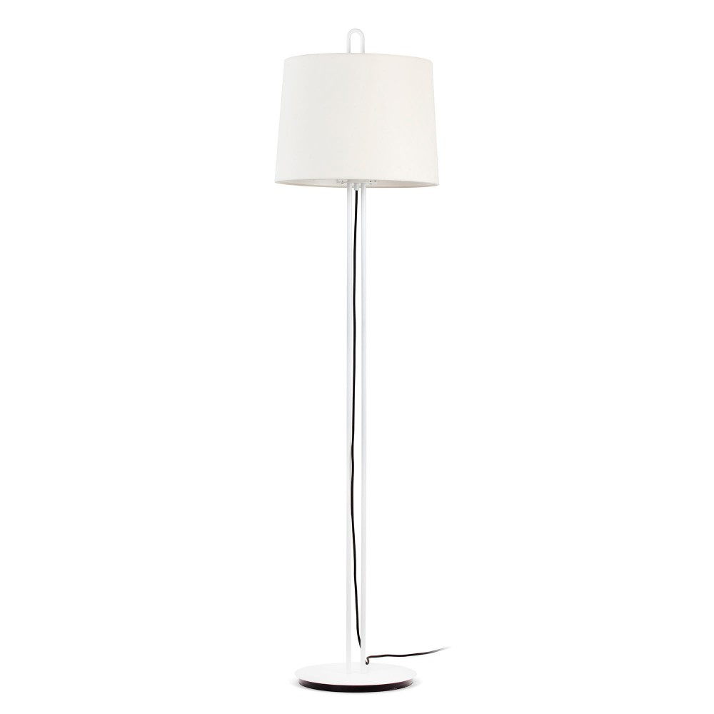 Faro Montreal Pie De Salon Blanco Pantalla Blanca 24036-07