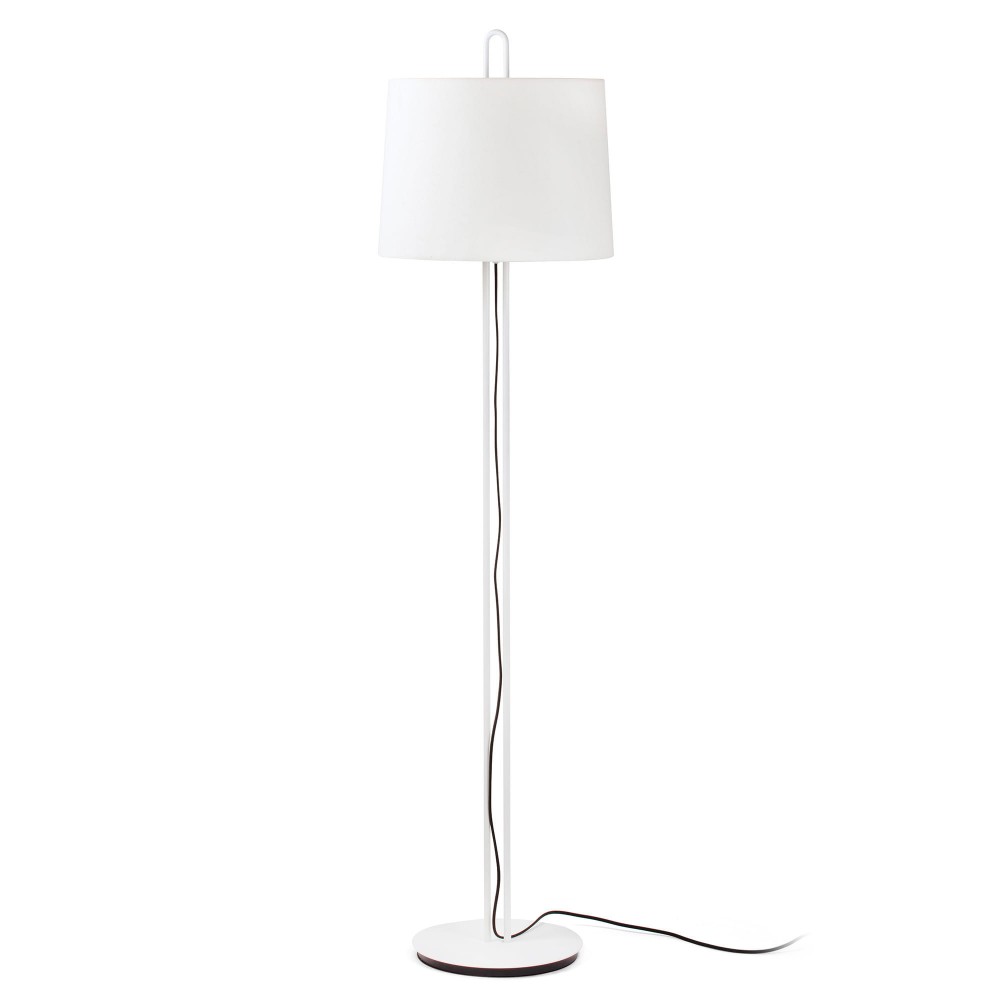 Faro Montreal Pie De Salon Blanco Pantalla Beige 24036-08