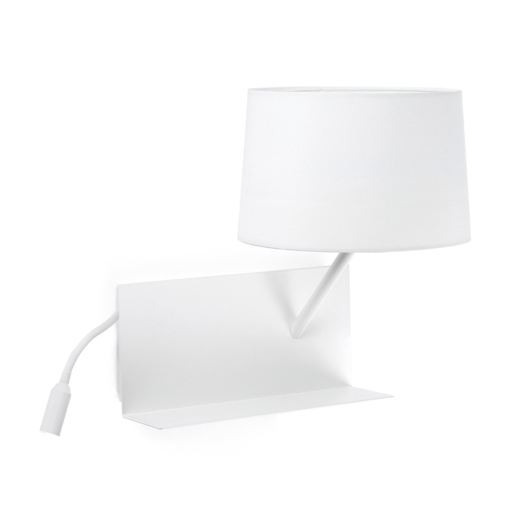 Faro Handy Aplique Blanco Derecha 1Xe27 20W Usb Led 3W 28414