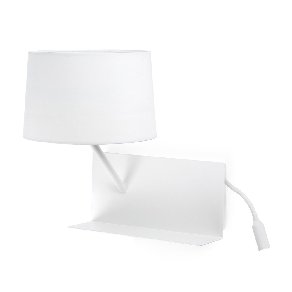Faro Handy Aplique Blanco Izqda 1Xe27 20W Usb Led 3W 28415