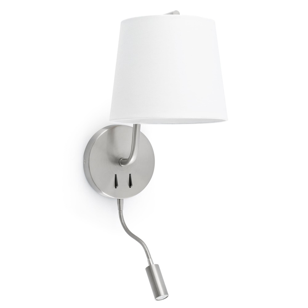 Faro Berni Aplique Niquel Satinado Con Lector E27 20W L 29331