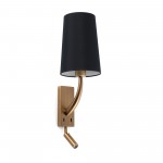 Faro Rem Aplique y Lector Led Oro Viejo Pantalla Negr 29683-21