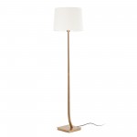 Faro Rem Pie De Salon Bronce Pantalla Blanca 29687-07