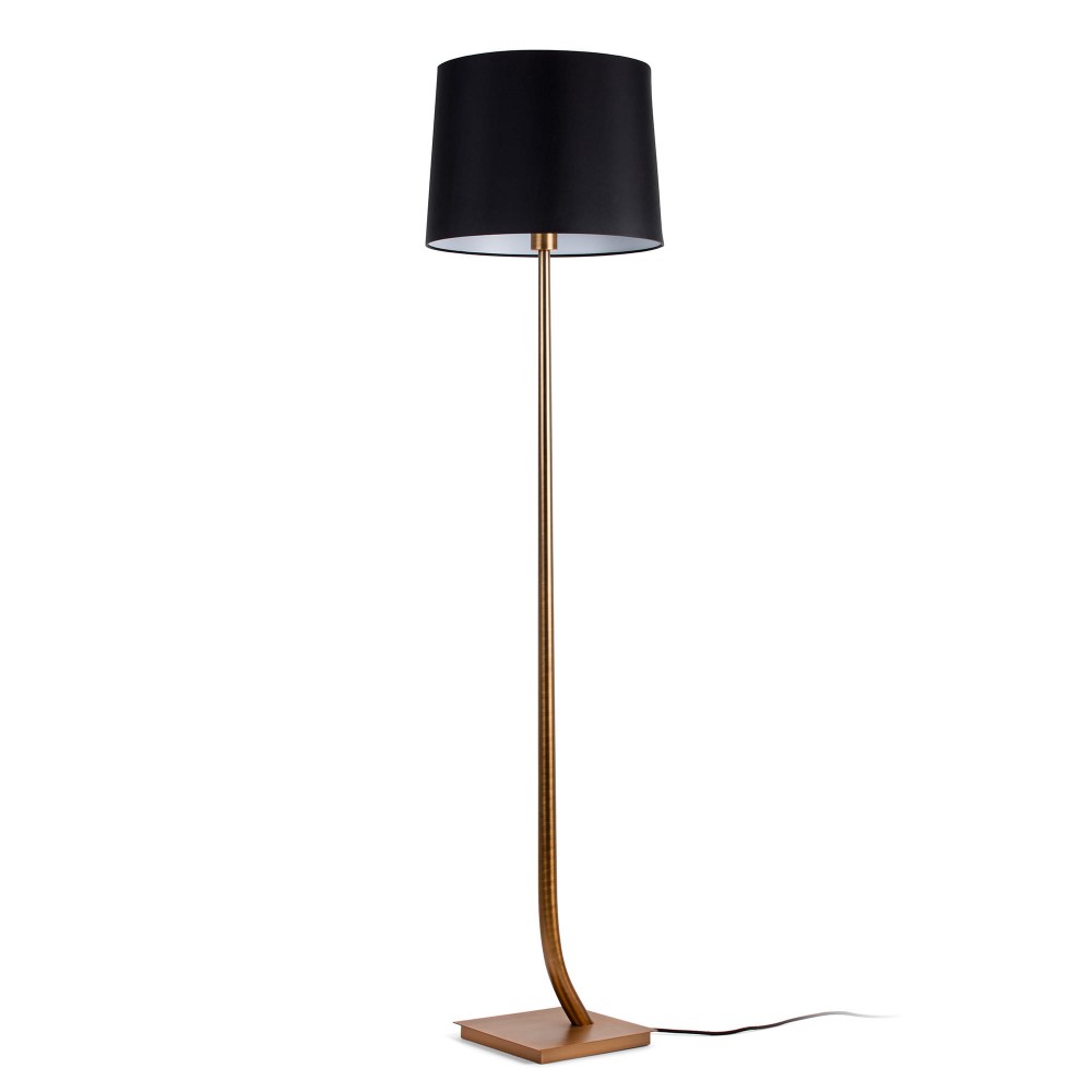 Faro Rem Pie De Salon Bronce Pantalla Negra 29687-09