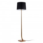 Faro Rem Pie De Salon Bronce Pantalla Negra 29687-09
