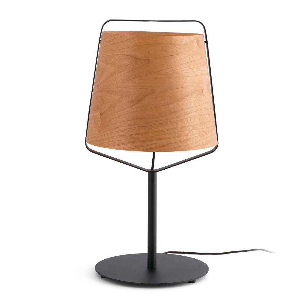 Faro Stood Sobremesa E27 Negro Madera Max 20W 29846