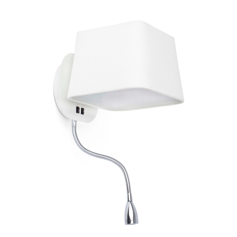 Faro Sweet Aplique Blanco 1 E27 15W Con Lector De Led 29950