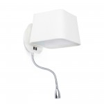 Faro Sweet Aplique Blanco 1 E27 15W Con Lector De Led 29950