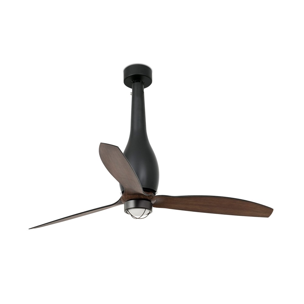 Faro Ventilador Eterfan ø1280 Mm Negro Mate Palas Madera 17W 3000K 32004-10