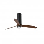 Faro Ventilador Tube Fan ø1280Mm Negro Mate Palas Madera 17W 3000K 32037-10