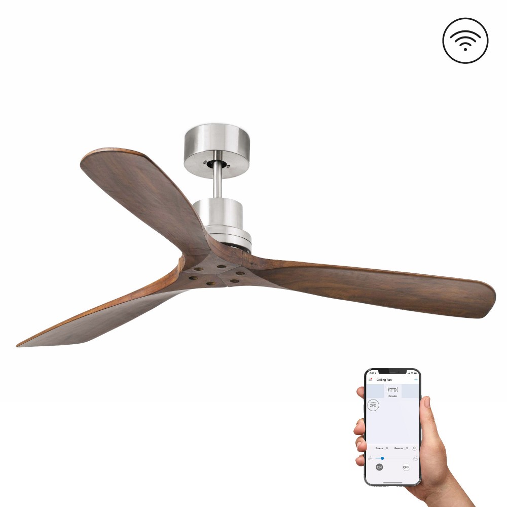Faro Ventilador Lantau L Ventilador Niquel Mate-Nogal Wiz 33370Dcww