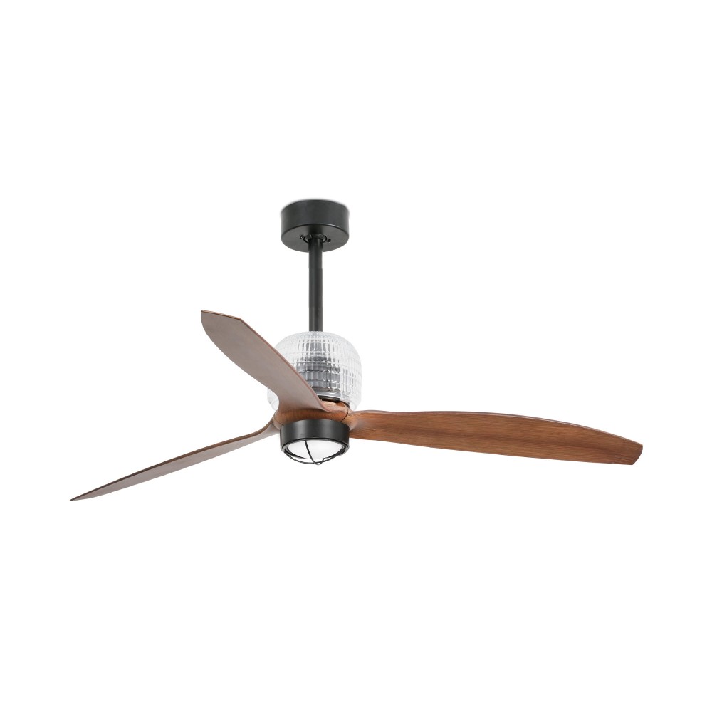 Faro Ventilador Deco Fan ø1280Mm Negro Palas Madera 17W 3000K 33395D-10