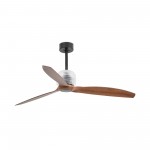 Faro Ventilador Deco Fan ø1280 Mm Negro 3 Palas Madera Oscura 33395D