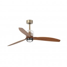 Faro Ventilador Deco Fan M Led Ventilador Oro-Nogal Wiz 33398Dww-10