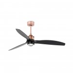 Faro Ventilador Just Fan ø1280Mm Cobre 3 Palas Negras 17W 3000K 33418-10