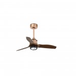 Faro Ventilador Just Fan Xs ø810 Mm Cobre 3 Palas Madera 17W 3000K 33423-10