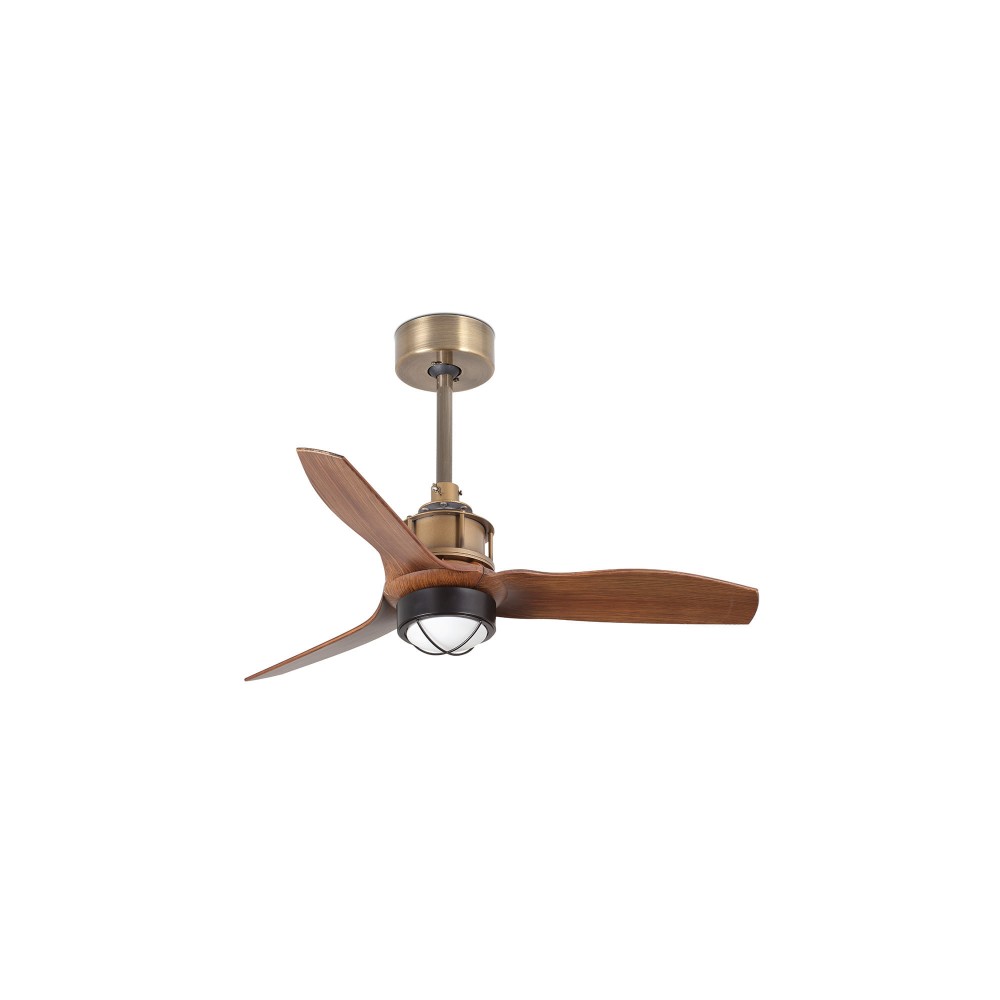 Faro Ventilador Just Fan S Led Ventilador Oro Viejo-Nogal Wiz 33428Ww-10