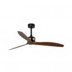 Faro Ventilador Copper Fan ø1280 Mm Negro 3 Palas Madera Oscura 33451