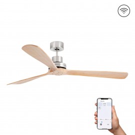 Faro Ventilador Lantau Xl Ventilador Niquel Mate-Pino Wiz 33504Dcww