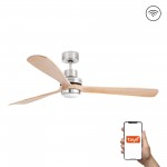 Faro Ventilador Lantau Xl Led Ventilador Niquel Mate-Pino Tuya 33505Dcwt