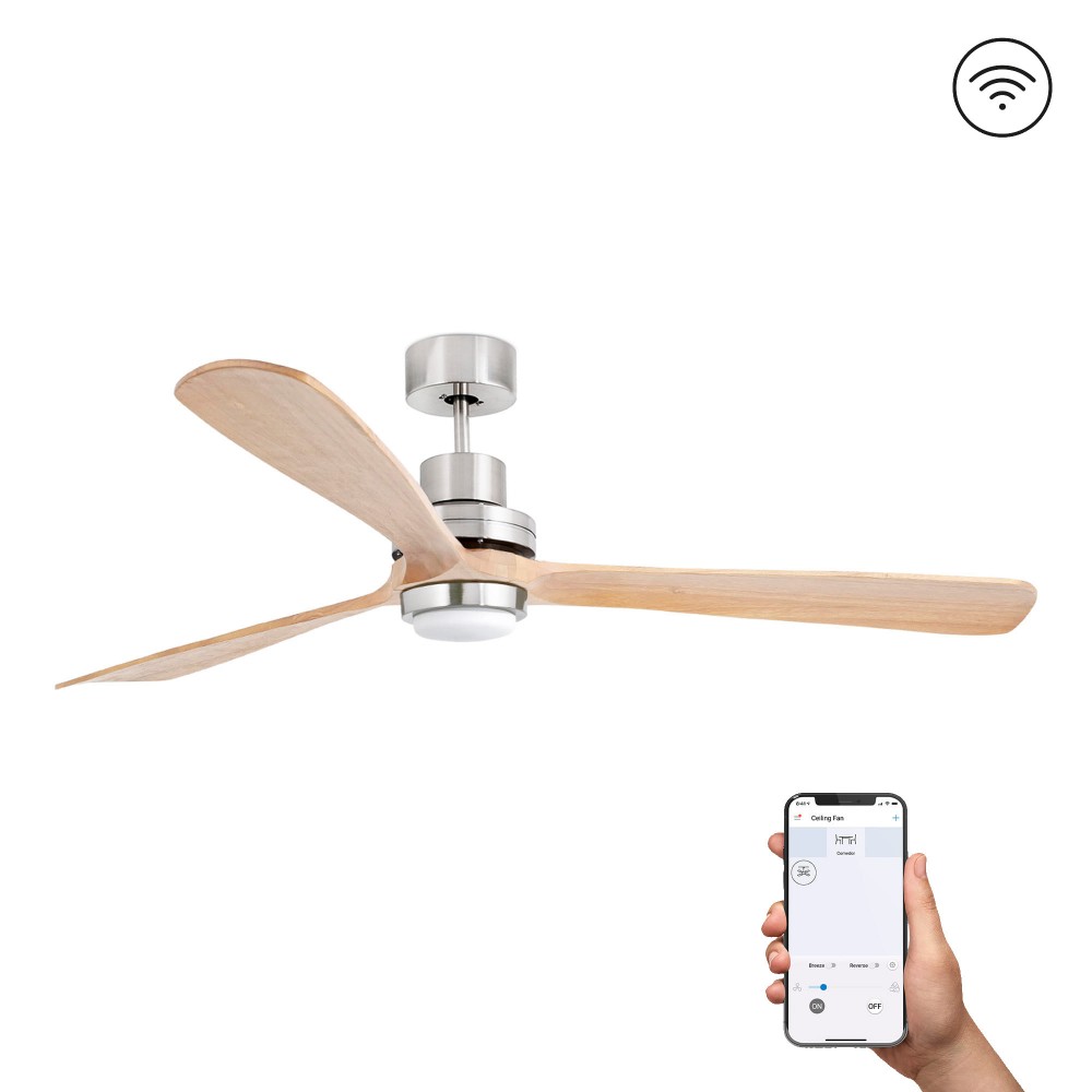 Faro Ventilador Lantau Xl Led Ventilador Niquel Mate-Pino Wiz 33505Dcww