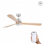 Faro Ventilador Lantau Xl Led Ventilador Niquel Mate-Pino Wiz 33505Dcww