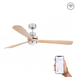 Faro Ventilador Lantau Xl Led Ventilador Niquel Mate-Pino Wiz 33505Dcww