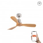 Faro Ventilador Mini Lantau S Ventilador Niquel Mate-Pino Tuya 33509Dcwt