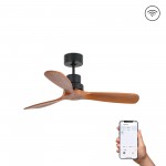Faro Ventilador Mini Lantau S Ventilador Negro Mate-Nogal Wiz 33517Dcww