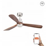 Faro Ventilador Lantau L Led Ventilador Niquel Mate-Nogal Tuya 33518Dcwt