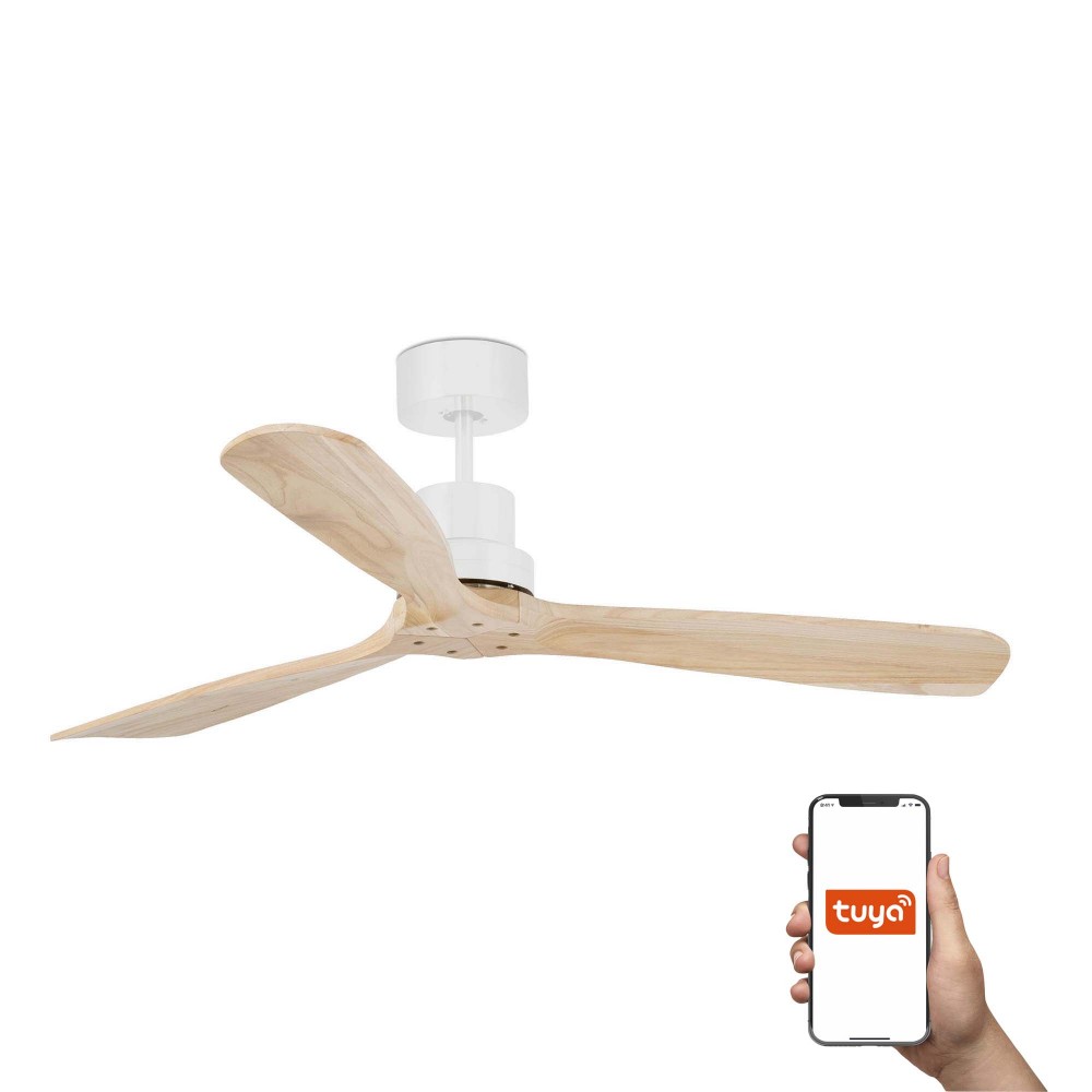 Faro Ventilador Lantau L Ventilador Blanco-Pino Tuya 33561Dcwt