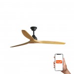 Faro Ventilador Alo L Ventilador Negro-Madera Tuya 33718Dcwt