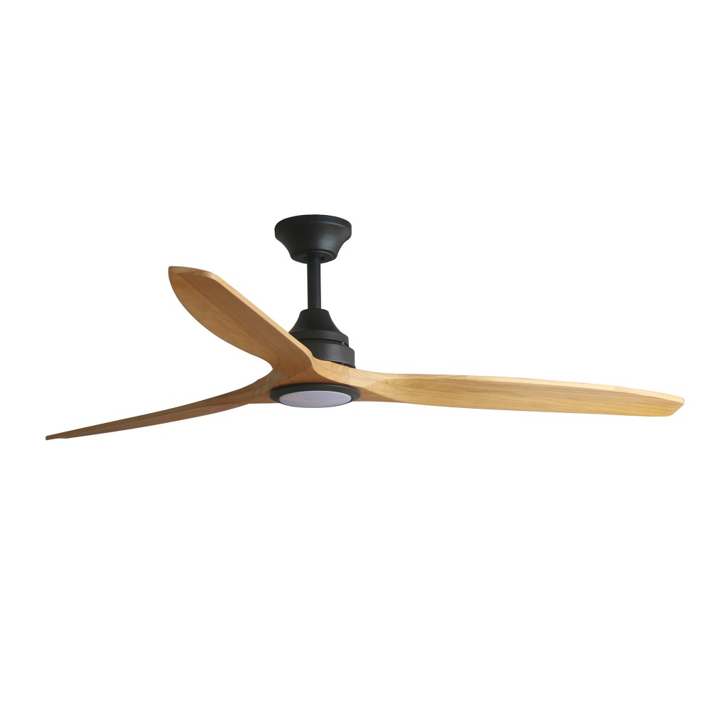 Faro Ventilador Alo Dc Ø1520mm Negro 3 Palas Madera  20w Cct