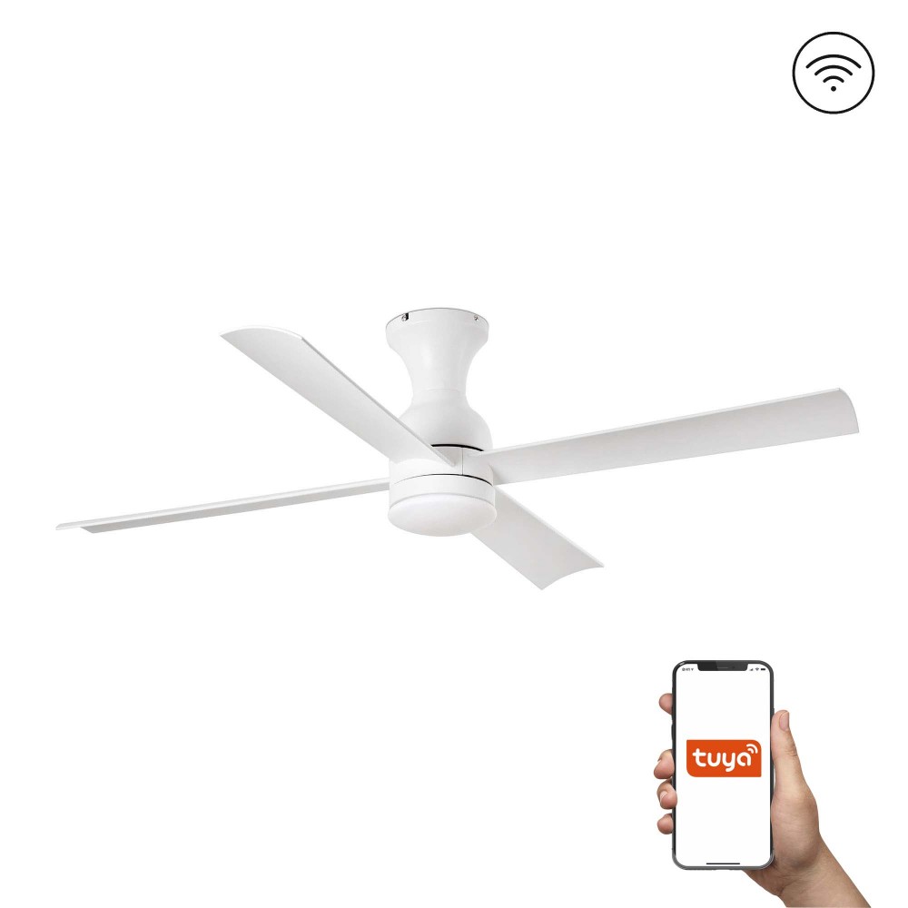 Faro Ventilador Fraser Xl Led Ventilador Blanco Tuya 33756Wt