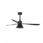 Faro Ventilador Amelia Ø1320mm Negro 3 Palas Cono 20w Cct Dim