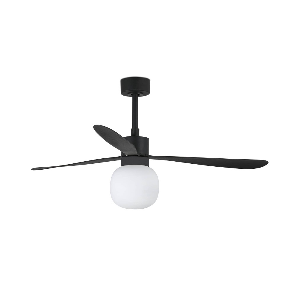 Faro Ventilador Amelia Ø1320mm Negro 3 Palas Ball 20w 2700k Dim