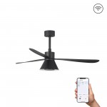 Faro Ventilador Amelia L Cone Led Ventilador Negro Tuya 33761Wt-23