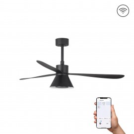 Faro Ventilador Amelia L Cone Led Ventilador Negro Wiz 33761Ww-23