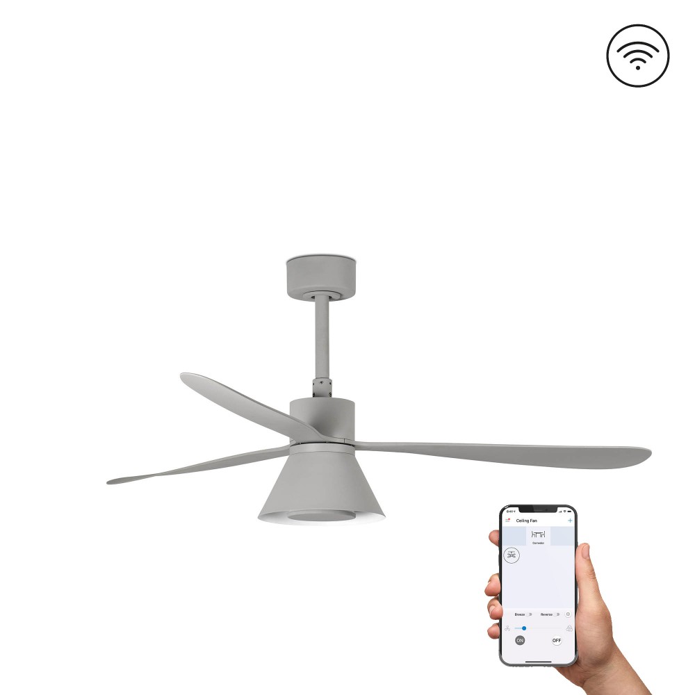 Faro Ventilador Amelia L Cone Led Ventilador Gris Wiz 33762Ww-24