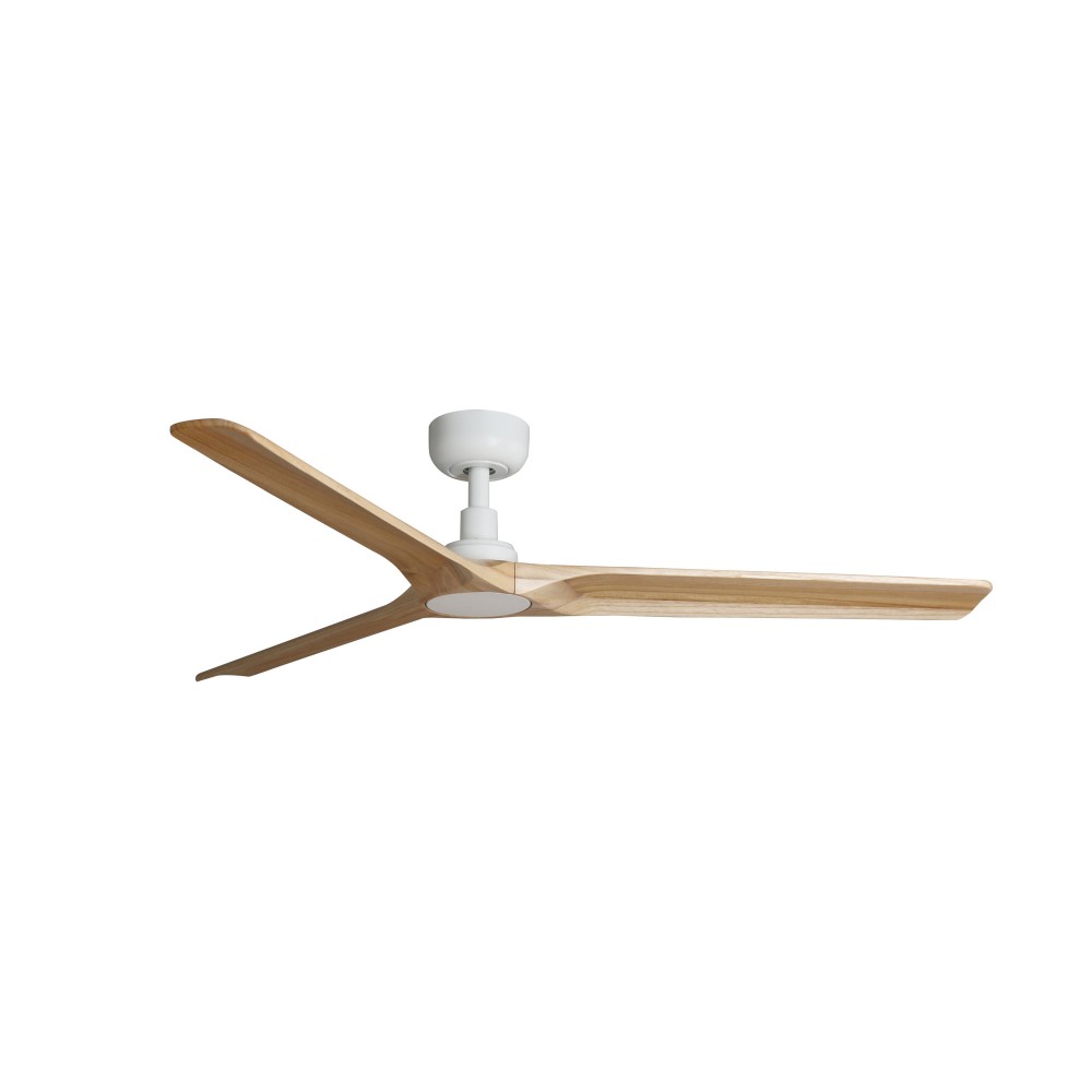 Faro Ventilador Heywood Ø1320mm Blanco 3 Palas Madera Clara