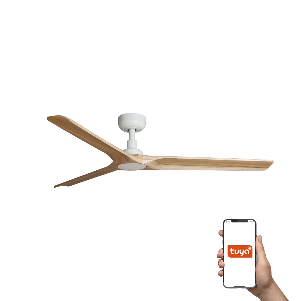 Faro Ventilador Heywood L Ventilador Blanco-Pino Tuya 33810Wt