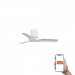 Faro Ventilador Hey Tub S Ventilador Blanco-Madera Clara Dc Tuya 33826Wt