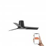 Faro Ventilador Hey Tub S Ventilador Negro-Madera Oscura Dc Tuya 33827Wt