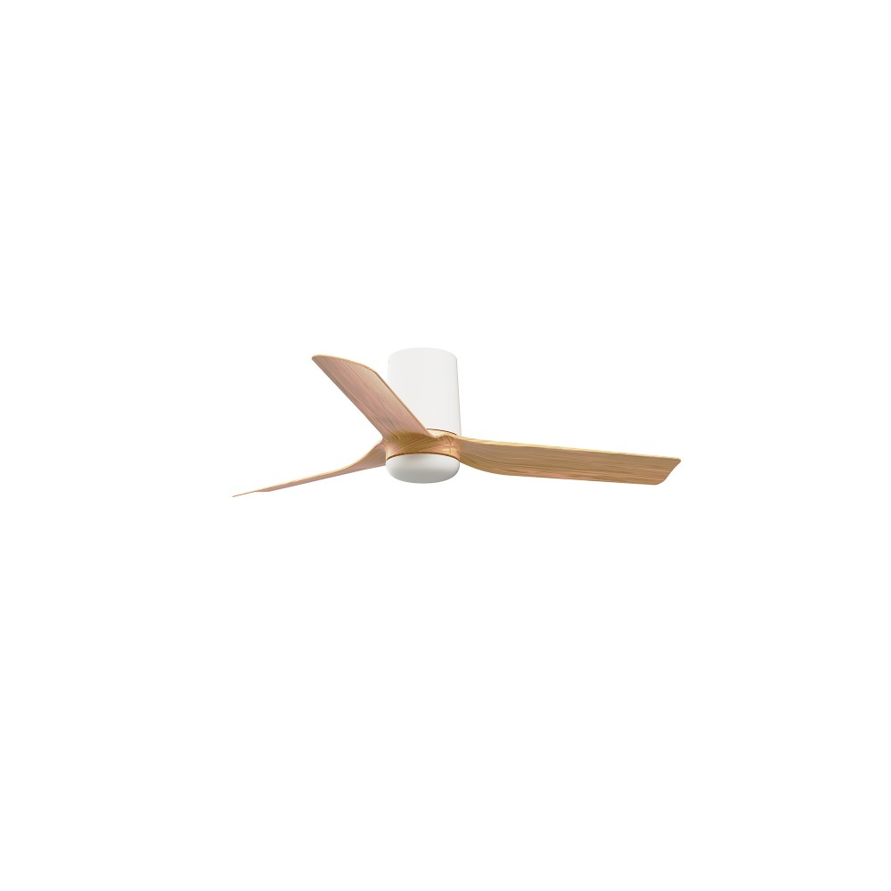 Faro Ventilador Mini Punt Tub S Ø900mm Blanco 3 Palas Madera Clara