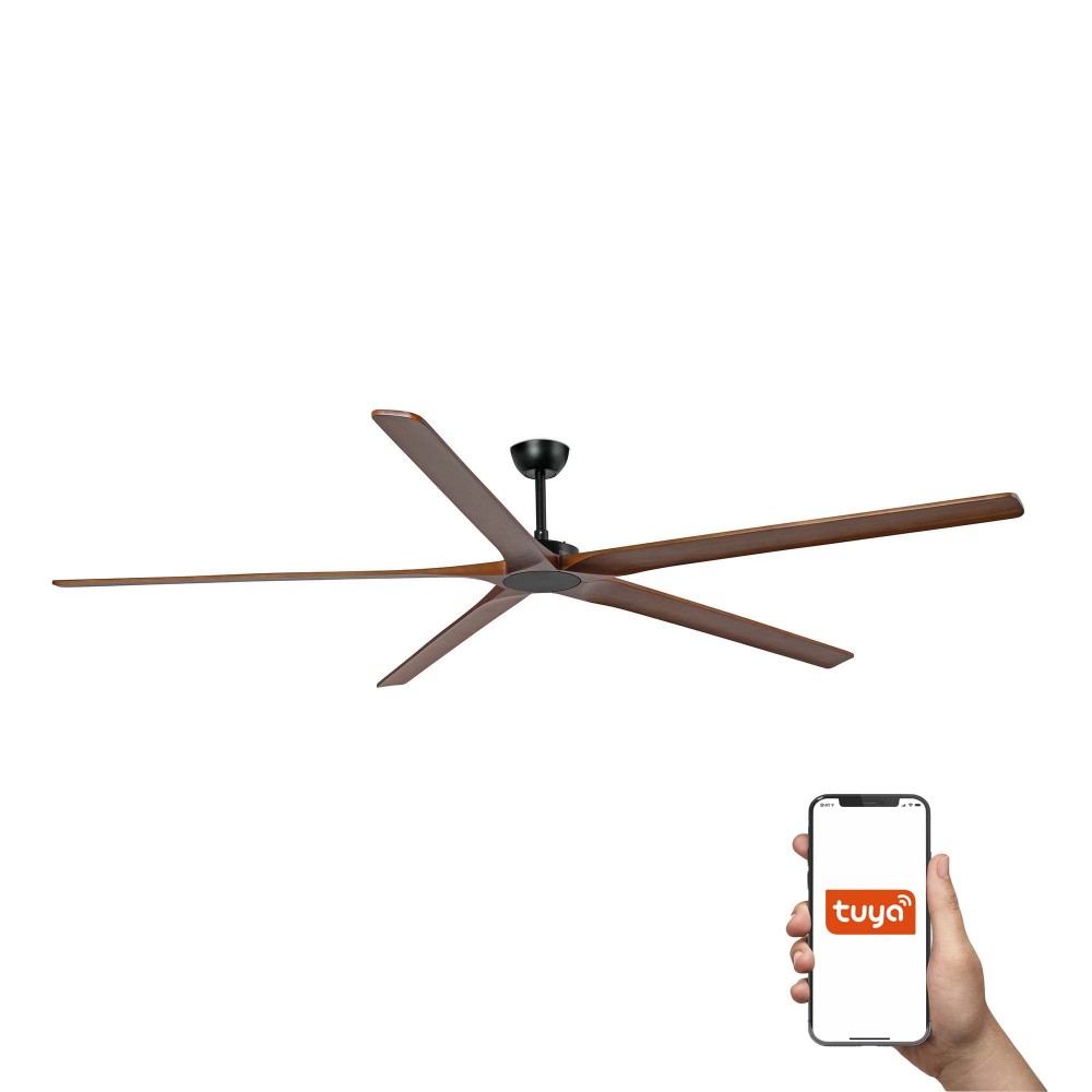 Faro Ventilador Bigwood 24 Xxl Ventilador Negro-Nogal Smart 34192Wt