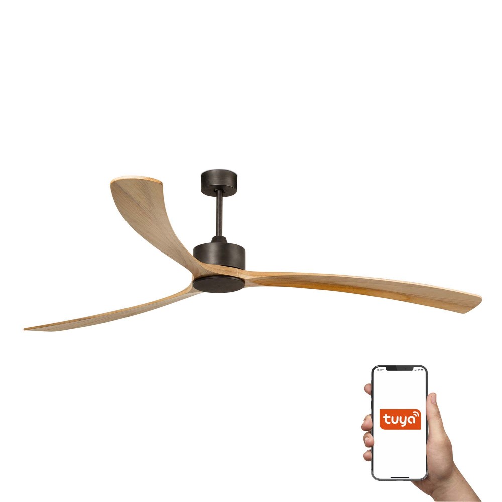 Faro Ventilador Kauai Xxl Ventilador Marron Tuya 34200Awt