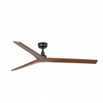 Faro Ventilador Klim L Ø1500mm Negro 3 Palas Nogal Oscuro