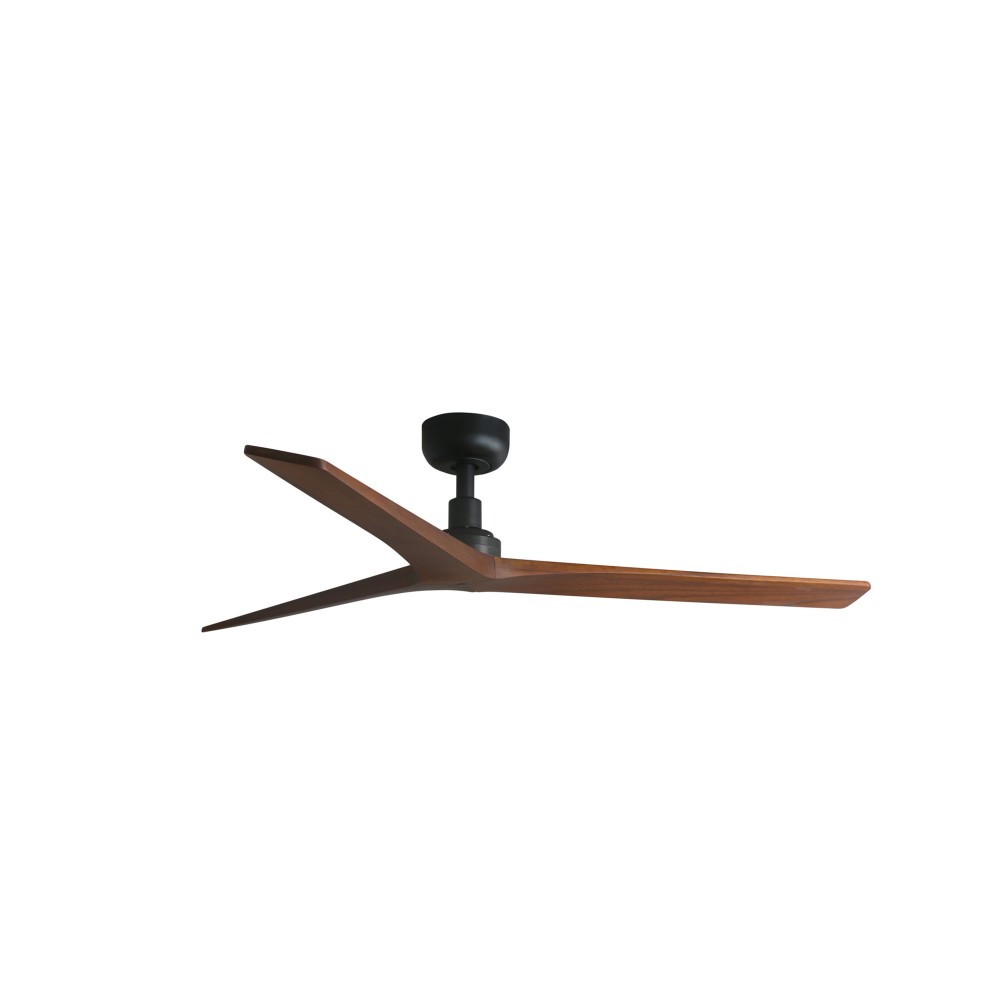 Faro Ventilador Klim M Ø1250mm Negro 3 Palas Madera Nogal Oscuro