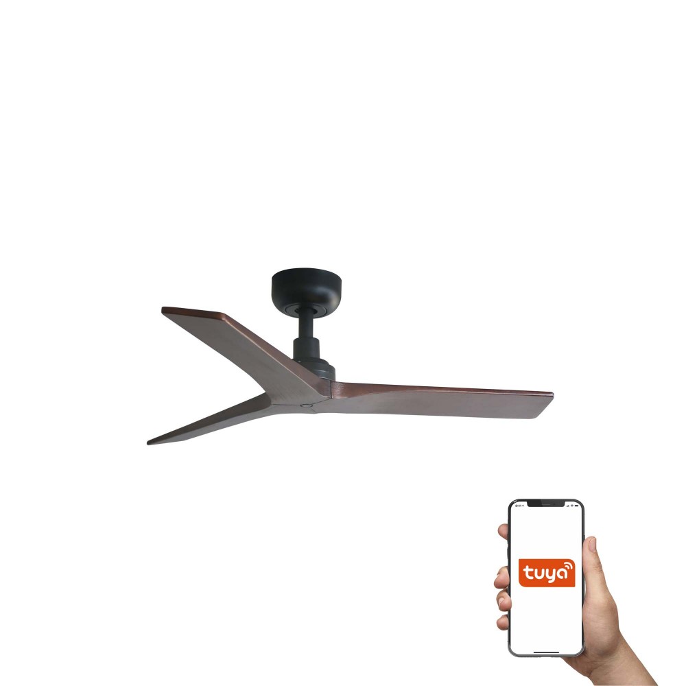 Faro Ventilador Klim S Ventilador Negro-Nogal Tuya 34278Wt
