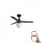 Faro Ventilador Klim S Ventilador Negro-Nogal E27 Tuya 34278Wt-11L